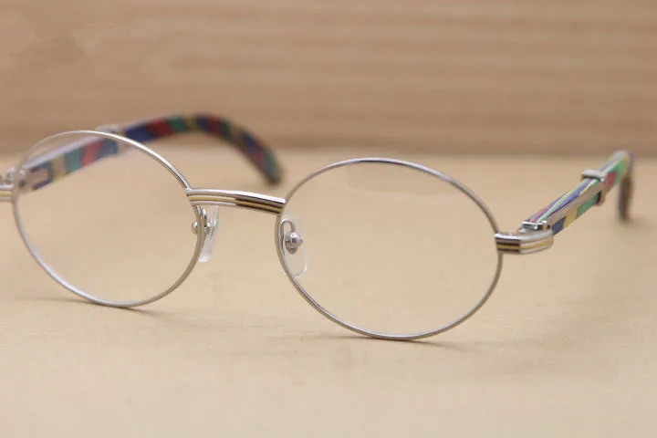 Vintage optyczne okulary okrągłe rama pawie drewniane okulary okulary okulary ramy dla mężczyzn Kobiet Ramki krótkowzroczne 55 mm z orignal 302W