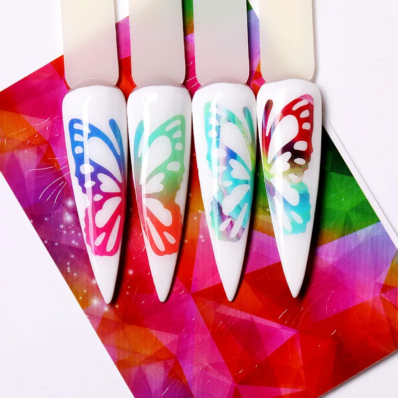 Листовые наклейки для ногтей, серия «Бабочка», переводные наклейки, милые наклейки, украшения для дизайна ногтей, аксессуары «сделай сам», Design4632408