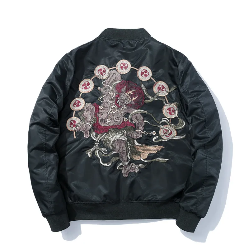 JanuariSnow Fashion Nya Broderi Bomber Jackor Vinter Varm Jacka Mens MA1 Pilot Bomber Jacka Man Broderade Hösthöjning Hot Sale