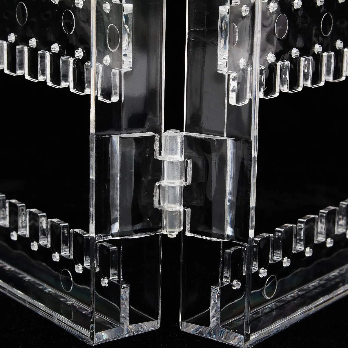 Klare Acryl Ohrringe Ohrstecker Halskette Display Rack Multifunktionale Klappbildschirm Ohrring Schmuck Display Ständer Halter Fall T2206k