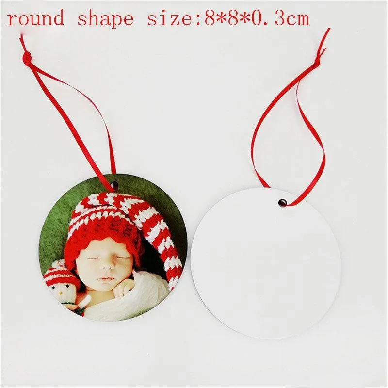 18スタイル昇華MDFクリスマス飾り飾り丸い正方形の形状飾りホット転送印刷空白の消耗品FY4266