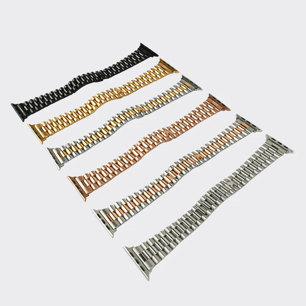 Solid Stainless Steel Oyster Wrist for BPPLE Watch Band 42 44mm Loop Replacement Bracelet for iwatch Series 5 4 3 2 1strap Accesso221Q