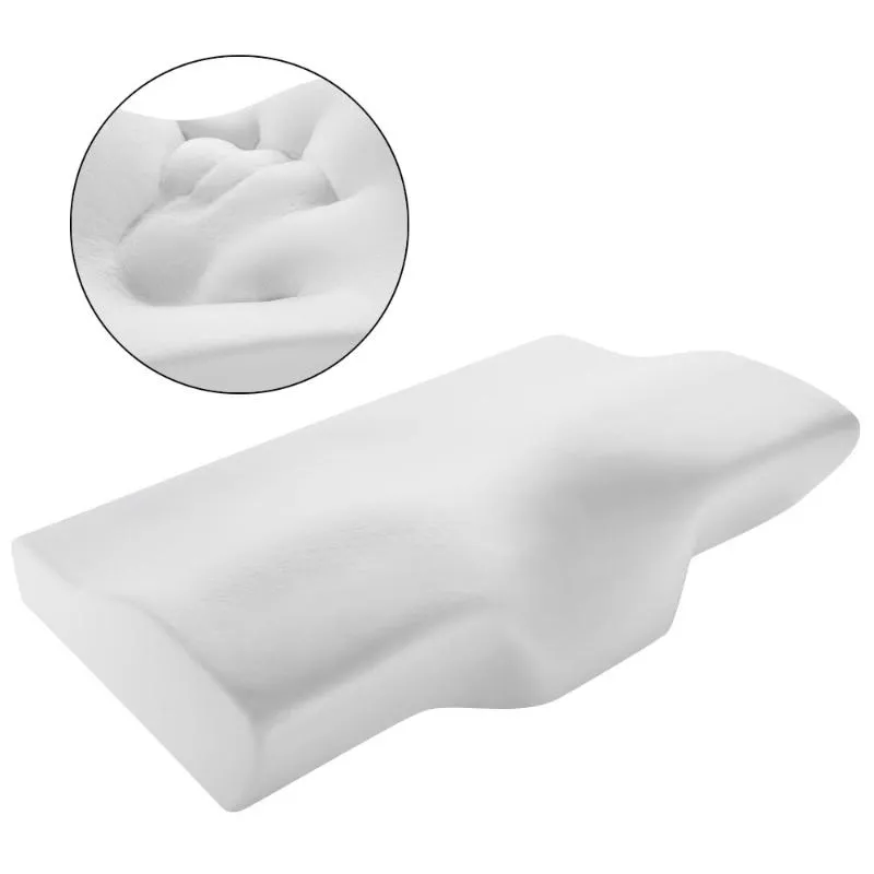 Travesseiro de espuma de memória em forma de borboleta, almofada de cama, relaxamento, proteção do pescoço, ortopédico, rebote lento, cervical para cuidados de saúde, 50x30cm, 289q