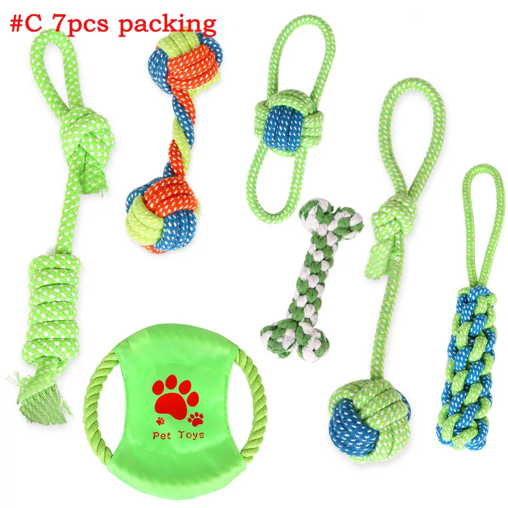 Animaux de compagnie chien coton à mâcher noeud jouets coloré Durable tressé os corde combinaison costume drôle cat348W