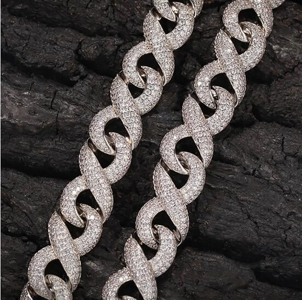 Gold 15 mm Infinity Link-Kette Eced Halskette Armband