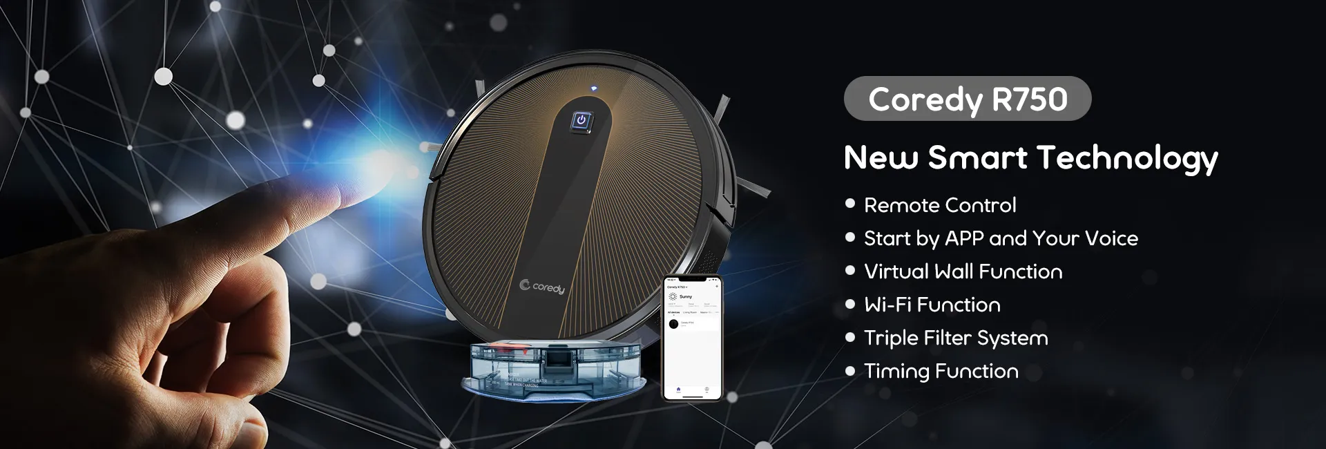 Coredy R500+ Smart Robot Vacuum Cleaner Wet Dust Water Tank Mop Carpet Hair Cleaning Sweeping aspirador Floor Mopping Robots