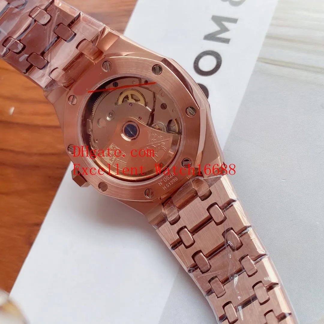 8 estilo relógios de pulso unissex 37mm 15450 18k rosa ouro ásia 2813 movimento automático mecânico transparente relógio feminino watche207i