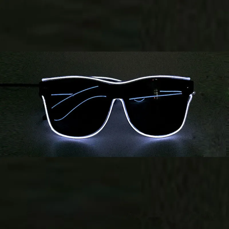 Мигающие очки эль -проволочные светодиодные очки светящиеся вечеринки поставки новинка подарок в новинок ярко -световой фестиваль фестиваль светящиеся солнцезащитные очки2177954