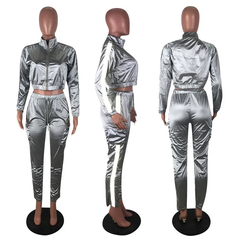 Womens jacket legging outfits set tracksuit outerwear tights sport suit long sleeve cardigan pants hot k2790 Y0506