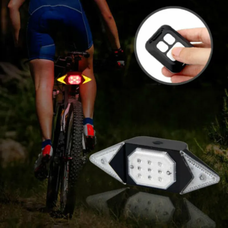 Cykelcykellampor USB Cykel LED -indikator Bike bakre svans Laser Turn Signal Light Wireless Remote Bicycle Accessories8485006