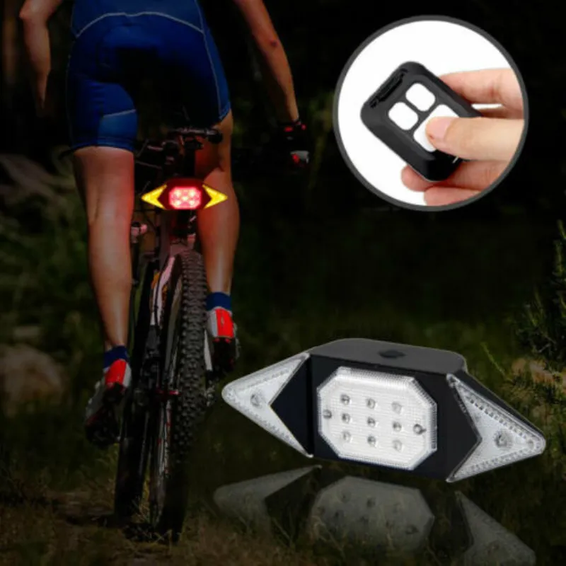 Luzes de bicicleta usb indicador led traseiro cauda laser luz sinal volta sem fio remoto acessórios da bicicleta 5768383