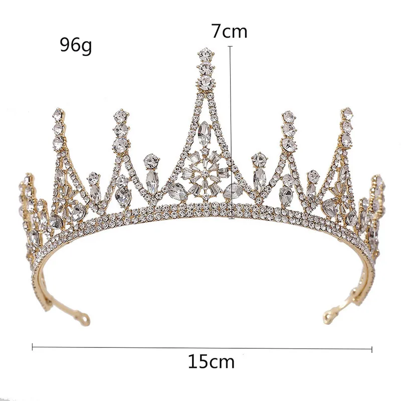 Gold Silver Color Baroque Style Shining Crystal Tiara and Crowns de Noiva Royal Princess diadema Bridal Wedding Hair Accessories1269L