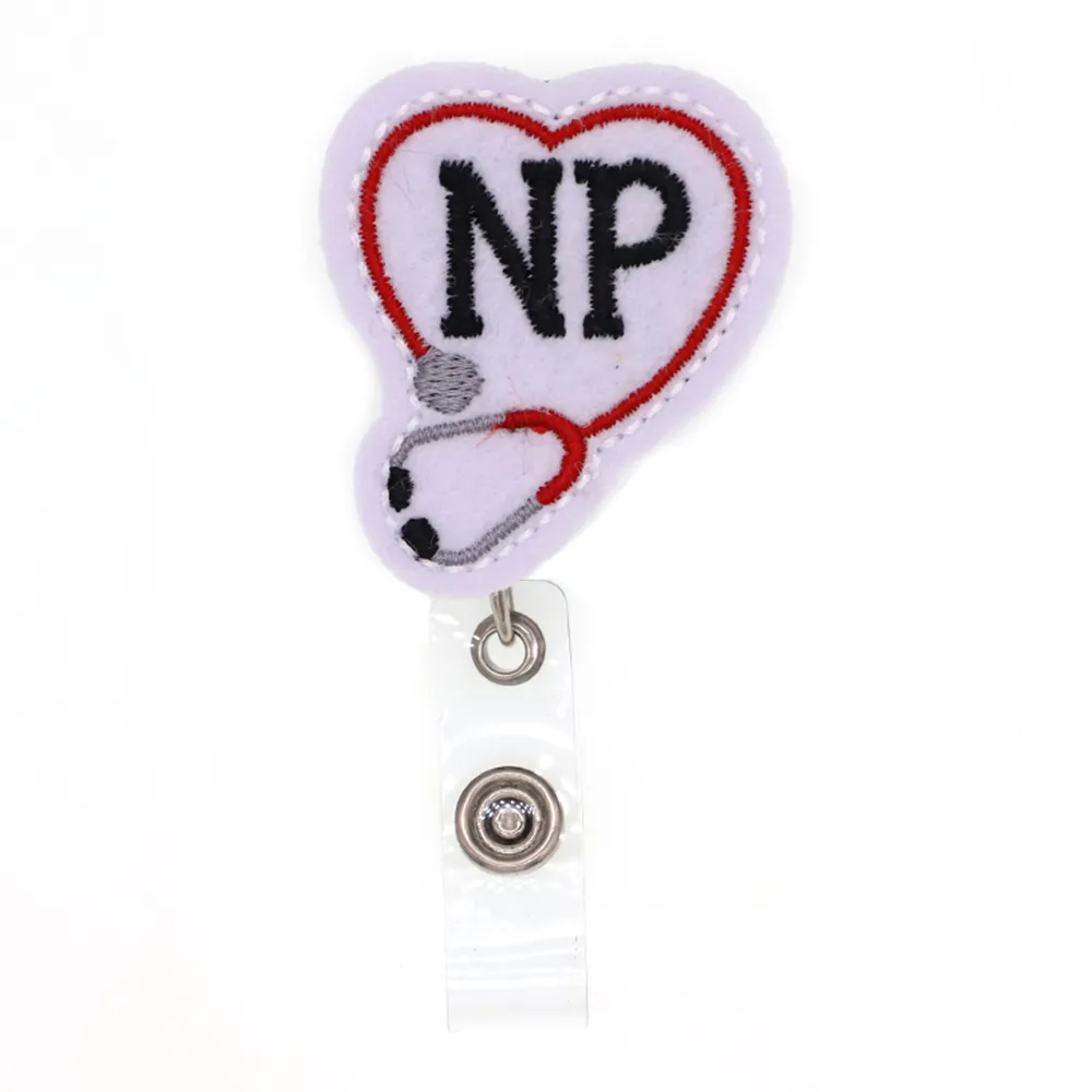 Anpassad medicinsk nyckelring filt Stetoskop OT NP RN LPN ICU BSN Doctor Rt MA PCT Drivning Badge Rece for Nurse Accessories2665