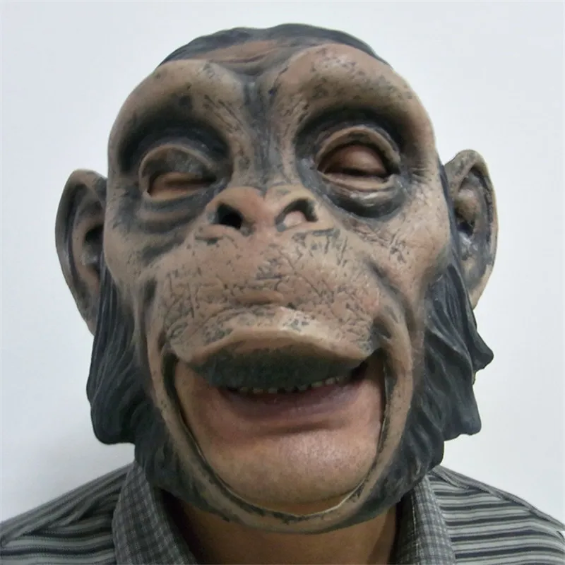Реалистичные латексные маски орангутана, 1 шт., анфас, маска животного, обезьяны, страшная маска, Хэллоуин, косплей, реквизит, маскарад, нарядное платье Y6846994
