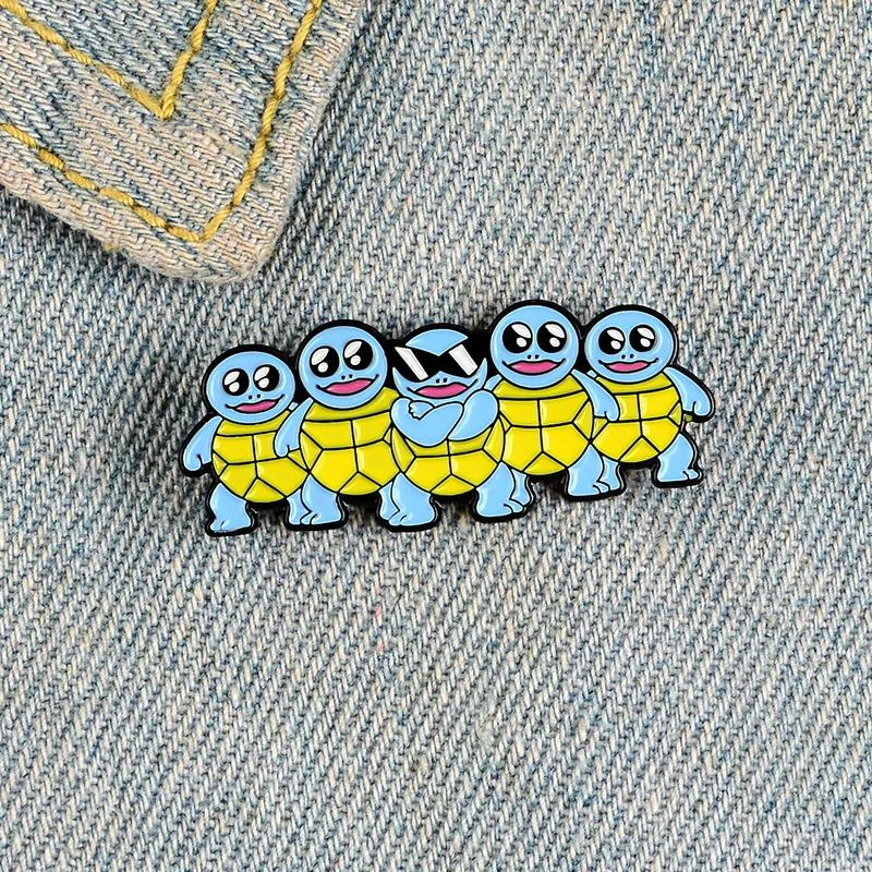 Giappone e Corea del Sud Trend creativo Jenny Turtle Animal Cartoon carino Anime Blue Turtle Occhiali da sole Accessori abbigliamento spillo Pin6394983