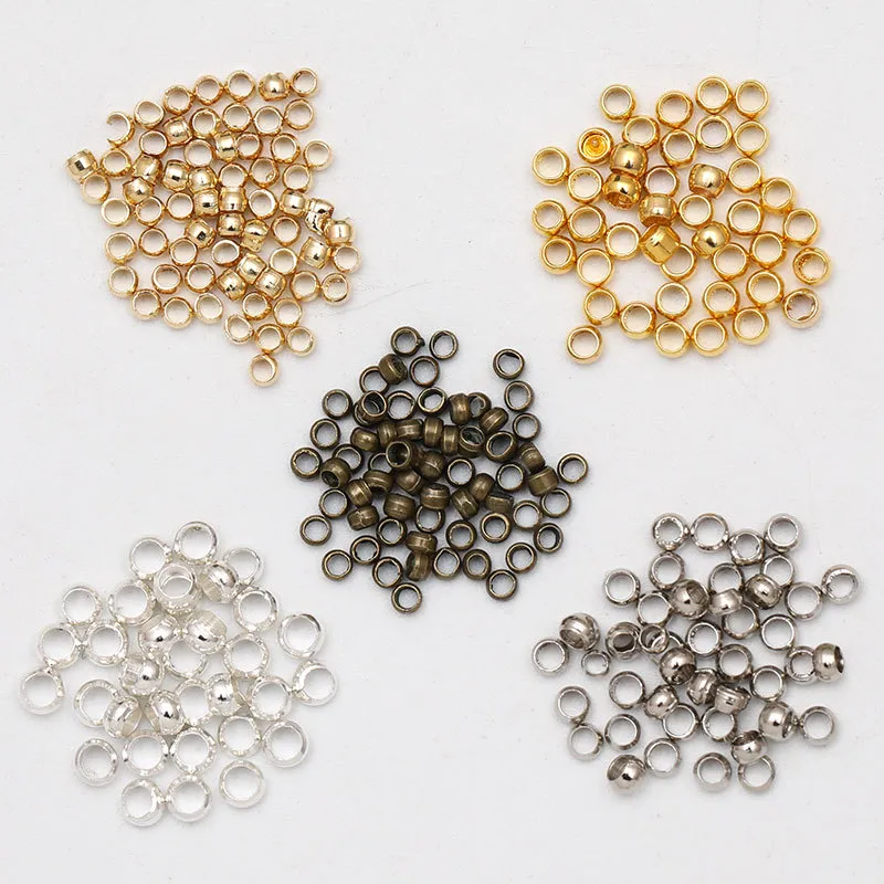 500 pezzi Dia Dia 2 mm4 mm perle da sfera di crimpatura in metallo in metallo in metallo perle di distanziatore tappeti altine la realizzazione di gioielli 6759918