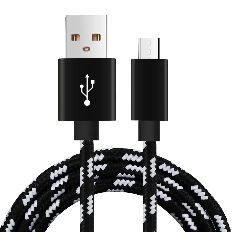High Speed USB C Cable Type C Charging Cord Metal Housing 2A Data Sync Cords Braided Data Fast Charger Cable Micro USB 8 for Mobile Phones