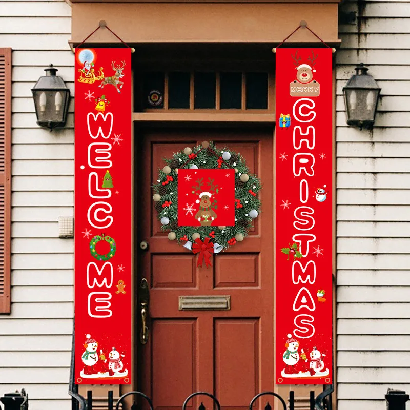 Рождественский куплет дверной баннер знака крыльца Рождественский праздник повесить на украшение