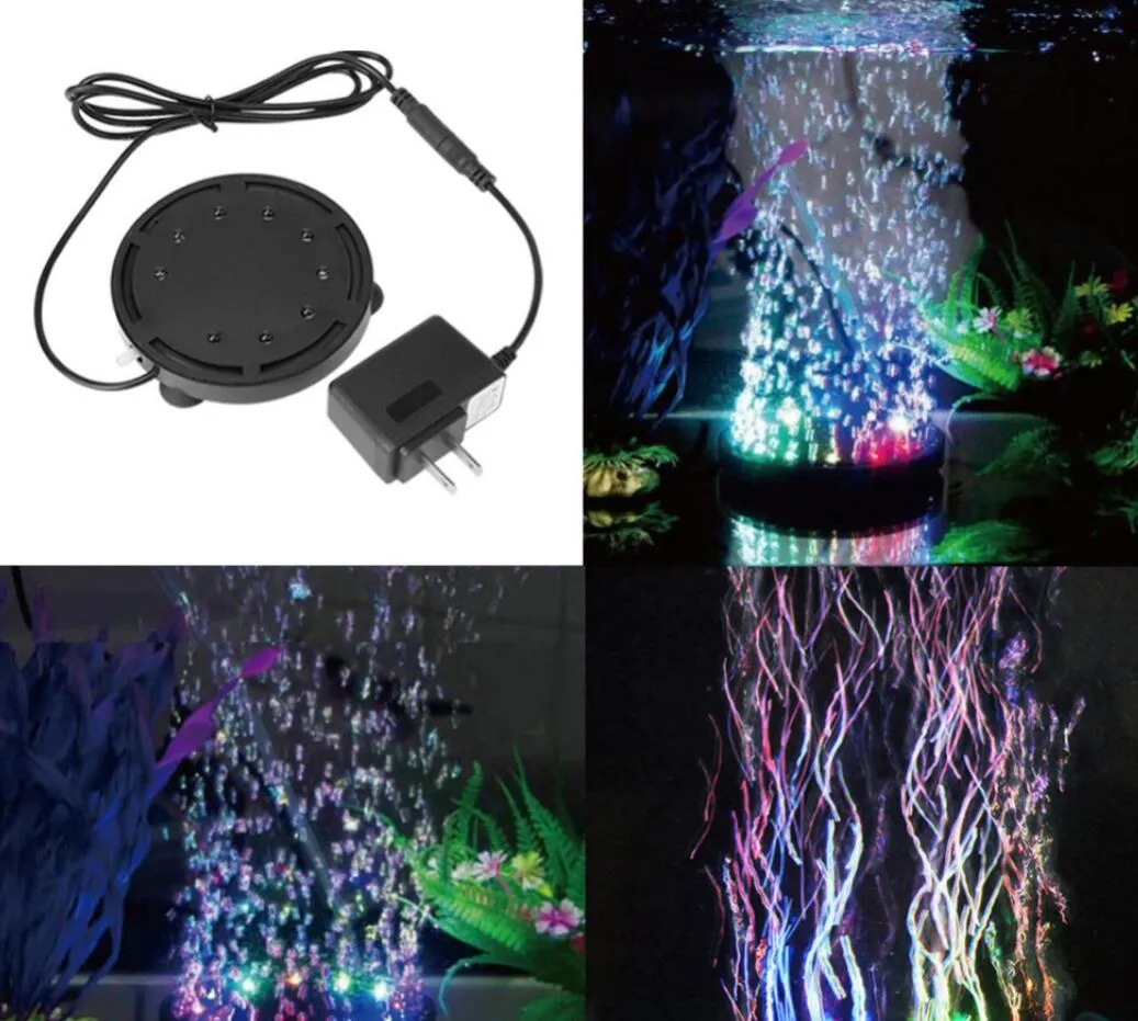 Luftpumpljus Aquarium LED -belysning 12 LED -ljus nedsänkbara akvarium Fish Tank Air Stone Bubble Pump Decor Led Aquarium Air Pu224s