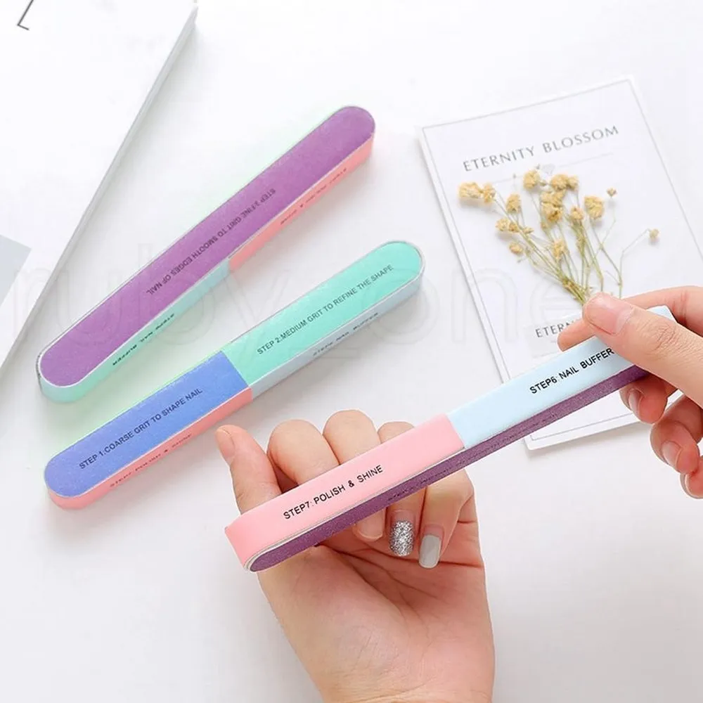 Sexsidig poleringspikfil Professionell Limas de Una Buffer Shiner Finger Toe Manicure Pedicure Polering Sanding Nail Art Nail Files