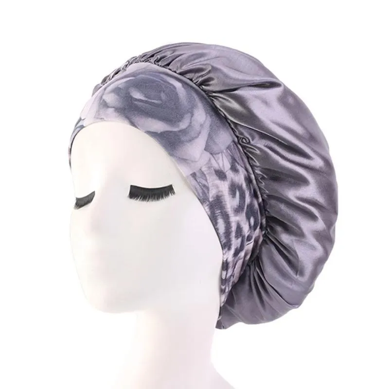 Imixlot Satin Lace Sleep Hat Night Sleep Sleep Cap Уход за волосами Стиал капот для женщин с широкой коленной полосой.