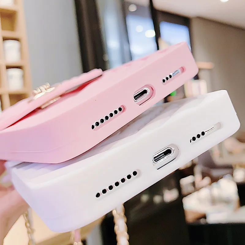 حالة محفظة أزياء لـ iPhone 12 11 Pro Max Case Crossbody لـ 12 7 8 6 Plus XS Max XR Handbag Presh Card Long Silecone Card POC6243551