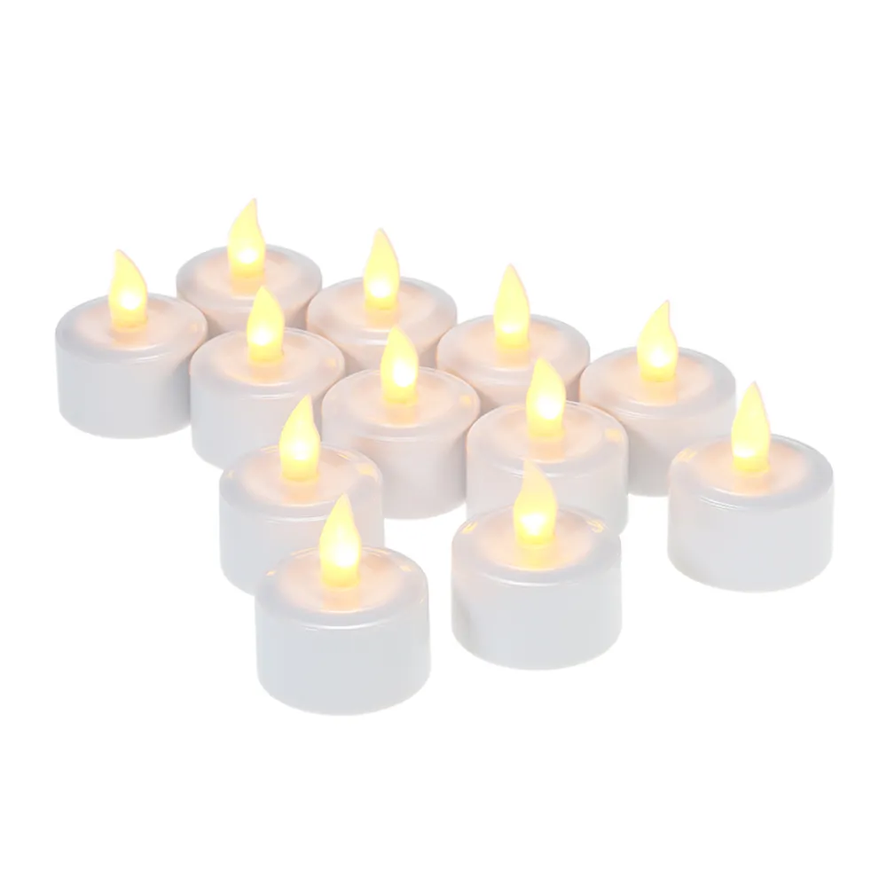 Bougies chauffe-plat sans flamme vacillantes à LED rechargeables avec tasses givrées Base de charge Lumière jaune 4 6 / ensemble Y200531238z