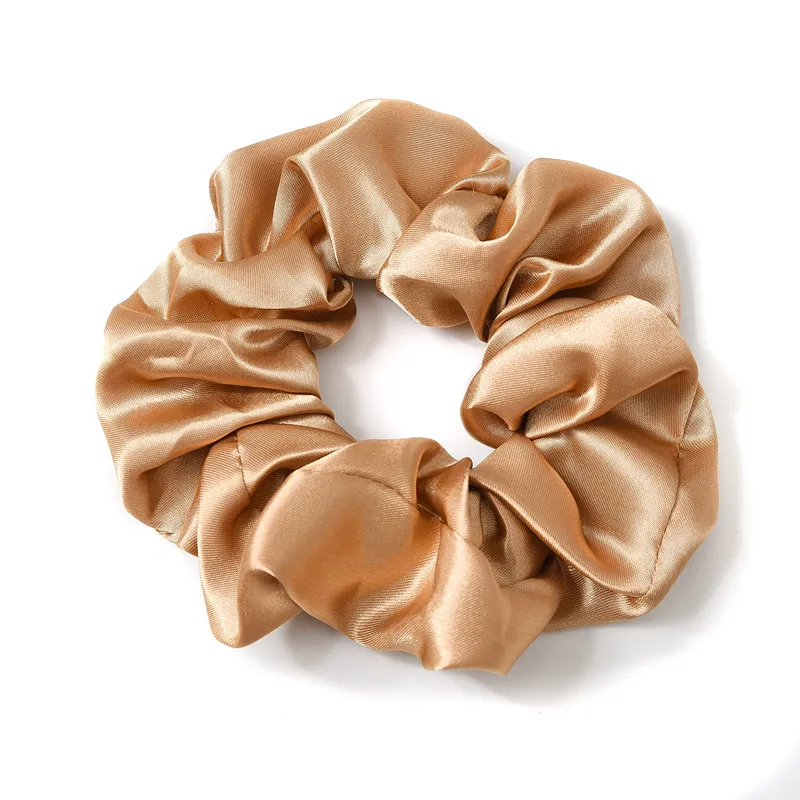 1 st satin Silk Solid Color Scrunchies Elastic Hair Bands 2019 New Women Girls Hair Accessories Ponyil Holder Hair Ties Rope7567811