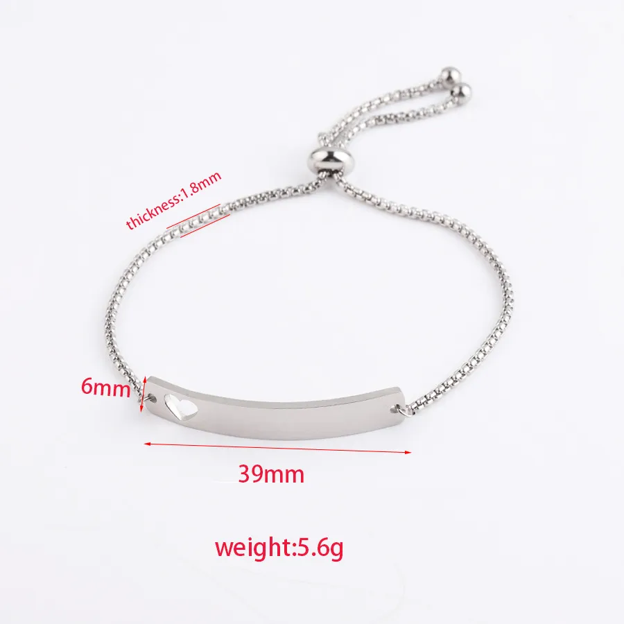 Holle Liefde Roestvrij Staal Stempelen Blank Bar Armband Voor Graveren Metalen ID Armband Spiegel Gepolijst Hele 1045675