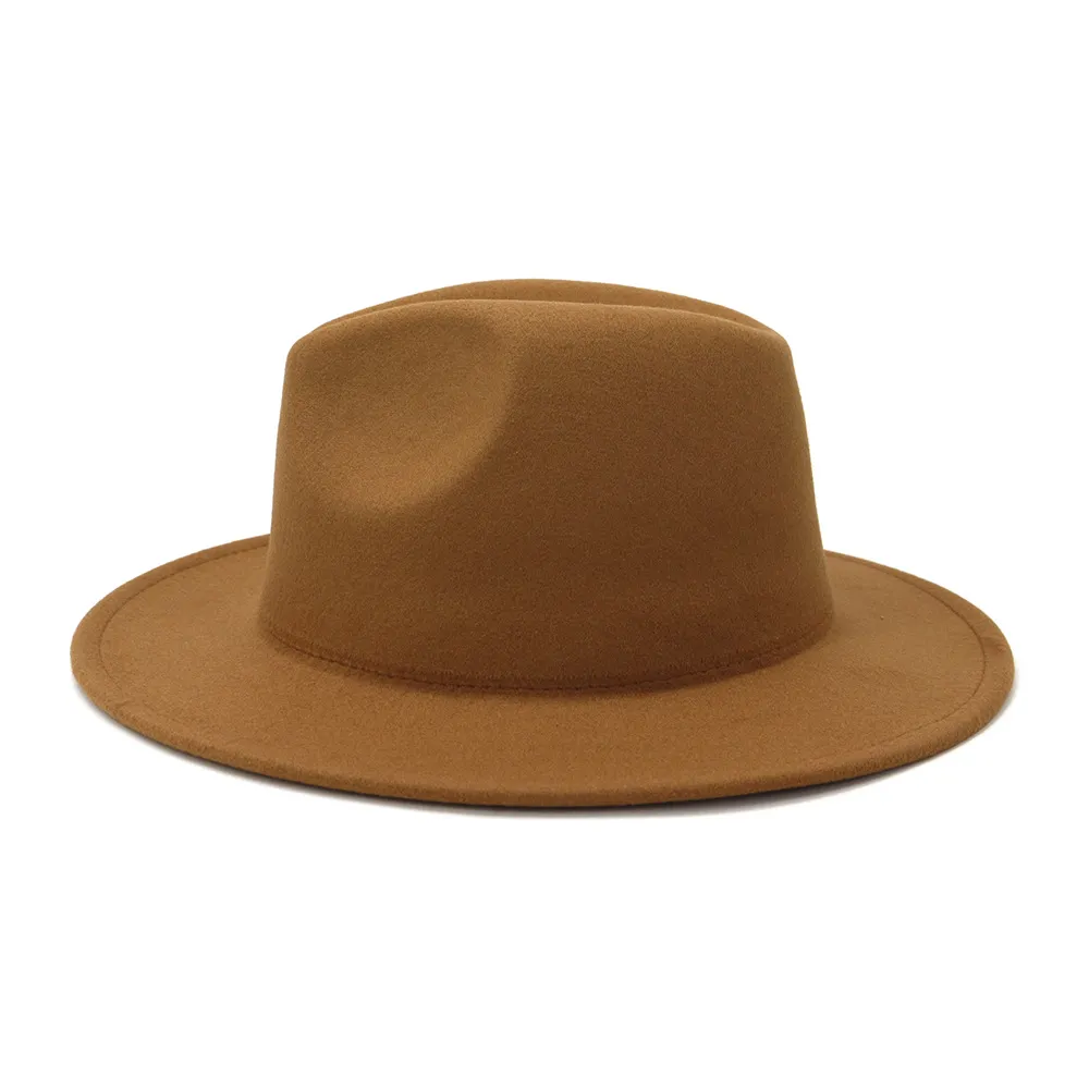 Cała brązowa czerwono patchworkowa wełna Feel Jazz Fedora Hats Women Men Men Dwustroźne kolorowe kolory Bowler Panama Hat279g