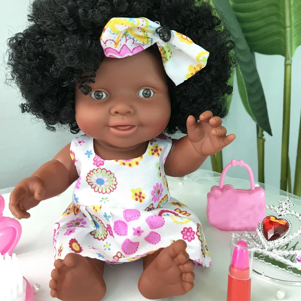 아프리카 움직일 수있는 공동 크리스마스 아기를위한 최고의 선물 검은 장난감 미니 귀여운 폭발적인 헤어 스타일 인형 어린이 소녀 C0924