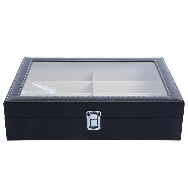 Moda 8 okularów sieciowych pudełko do przechowywania skórzane okulary pudełko przenośne szklanki podróży wyświetlacza organizacja zbiorowa pudełko LJ5446211