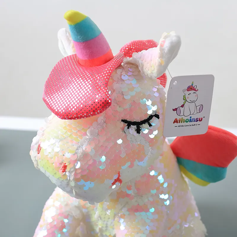 Magische Sublimation Flip Pailletten Einhorn Spielzeug Gefüllte Weiche Tier Einhorn Pailletten Puppe Kinder Spielzeug Geburtstag Weihnachten Geschenk für Mädchen9722714