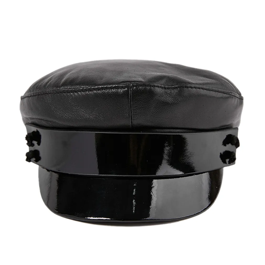 2021ファッションレディース女性陸軍キャップミリタリーハットベレー帽ニュースボーイ100％シープスキンレザーサイズM L XL