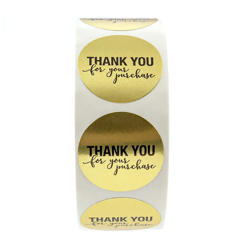 Event Party Supplies 500 Labels Roll round gold foil thank you for purchasing sticker roll pack sticker gift package Sta7668652