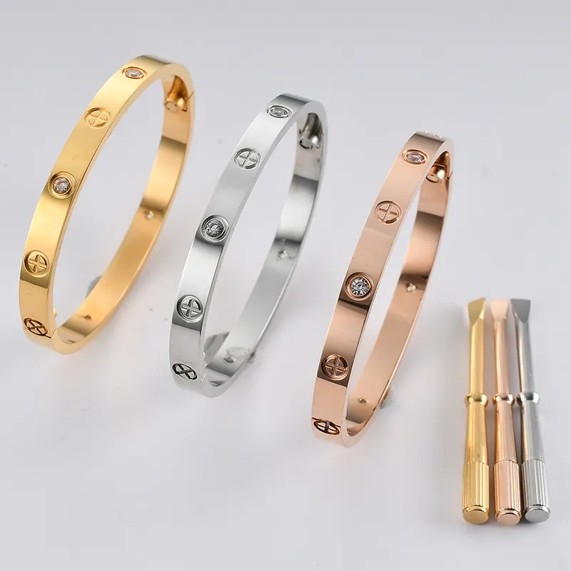 J hangke es acier amour cristal croix tournevis bijoux vis bracelets bracelets pour femme hommes cadeau bracelets Y200810216w