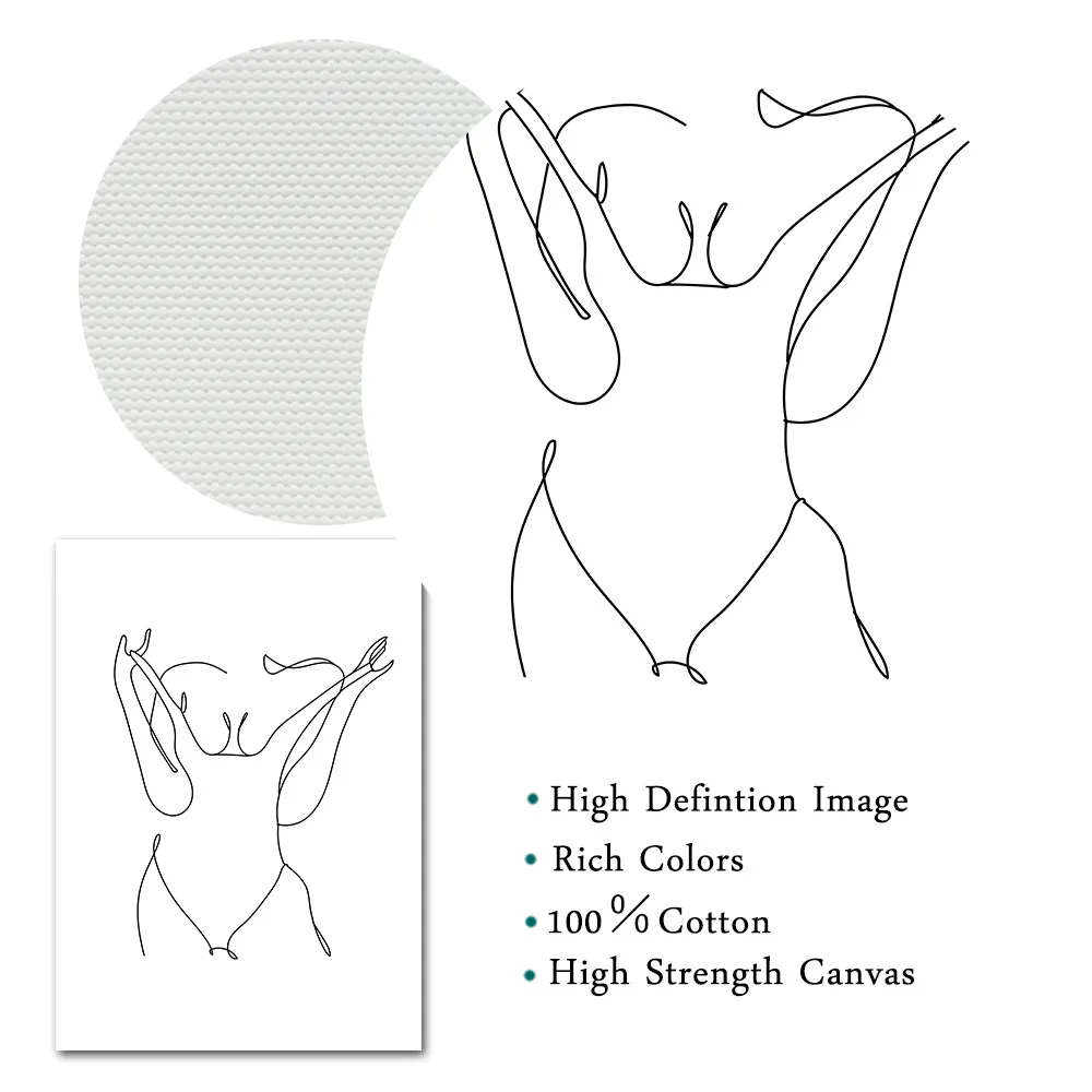 Minimalista Tela Pittura Donna Sexy Corpo Wall Art Astratta Poster Linea Disegno Stampa Poster Immagini A Parete Soggiorno Decor7291947