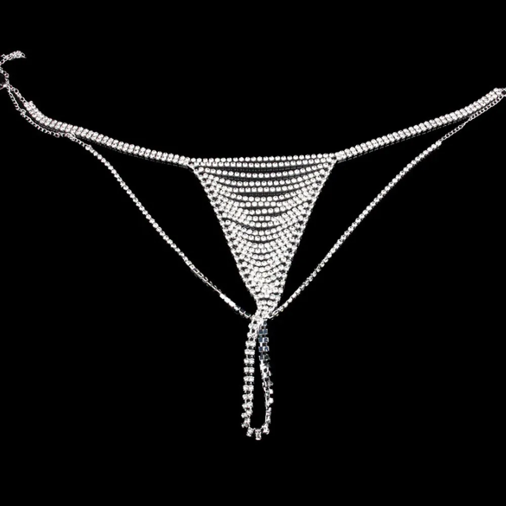 Stonefans sexy holle strass bh en string slipje voor vrouwen charm bikini's kristal lichaamsketen harnas ondergoed sieraden cadeau7777866