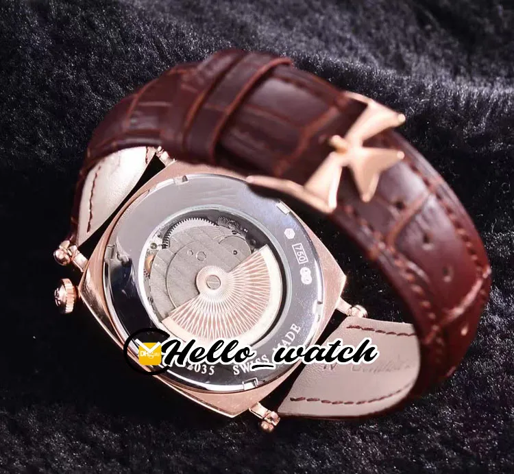 أهداف جديدة للأمريكان 1921 Steel Case 82035 000p-B168 White Dial Automatic Mens Watch Leather Strap Watches Hello Watch 51669