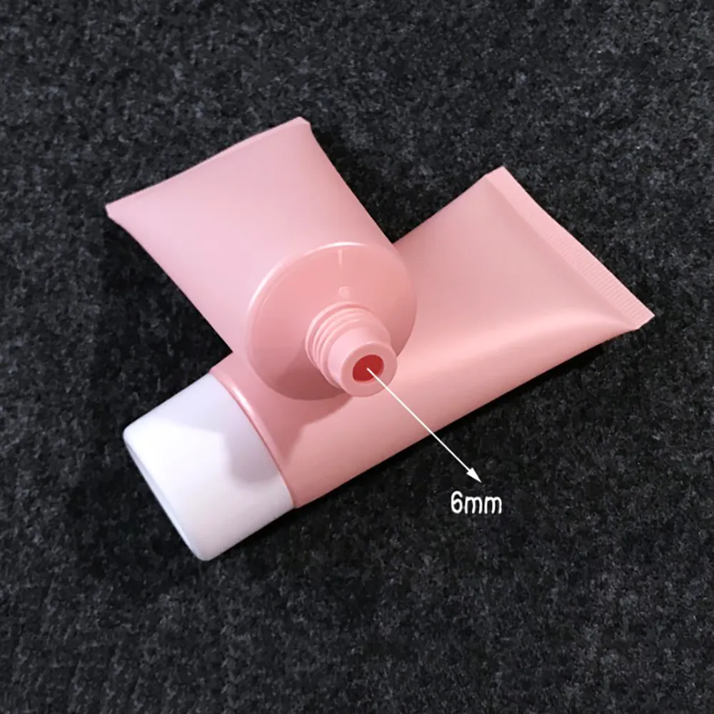 50ml Matte Pink Plastic Cream Bottle 50g Empty Cosmetic Squeeze Soft Tube Frost Facial Lotion Package T200819257K