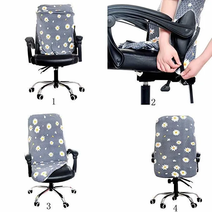 Solid Office Chair Covers Anti-dirty Stretch Spandex Computer Seat Cover Removable Slipcovers For s 220302