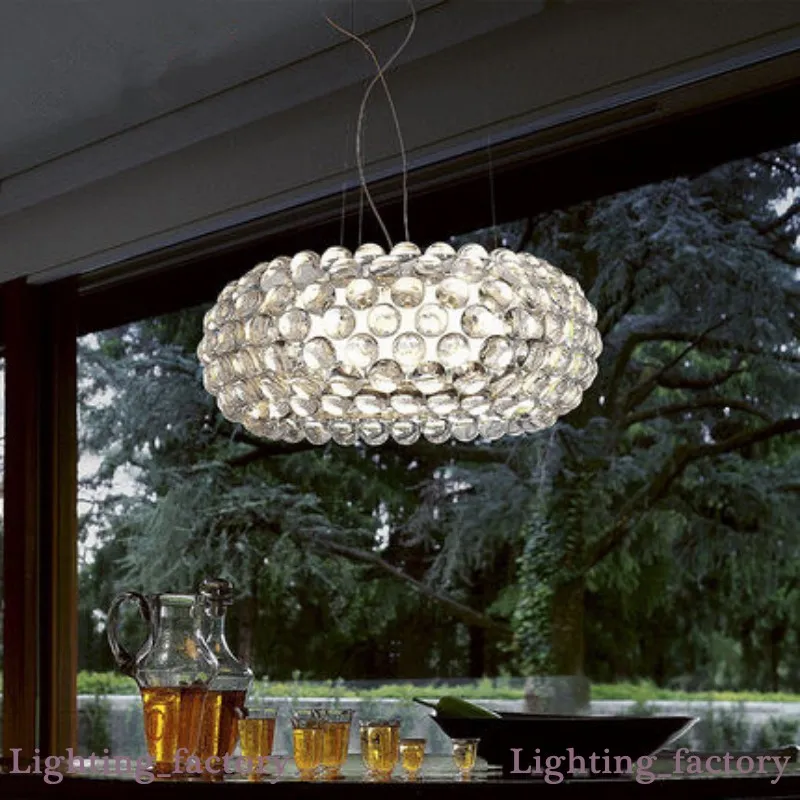 D35 50 65 cm Suspensão Moderna Foscarini Caboche Acrílico Lâmpada Pingente Luz Suor Ion Acrílico Bola Pingente Luz Rústica Moderna Ligh2682