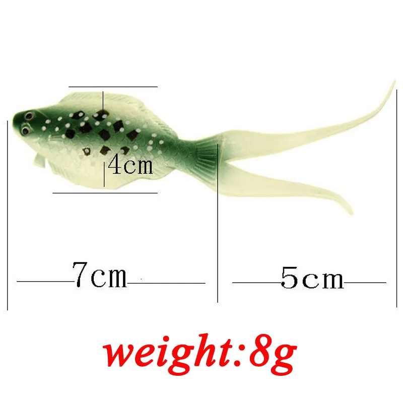 Bot Bait Tail Model Vissen Luren 12 cm 8g kunstmatige silicagel Larve Soft Fishing Aas Wobbler Minnow Lure Soft Bait4240827