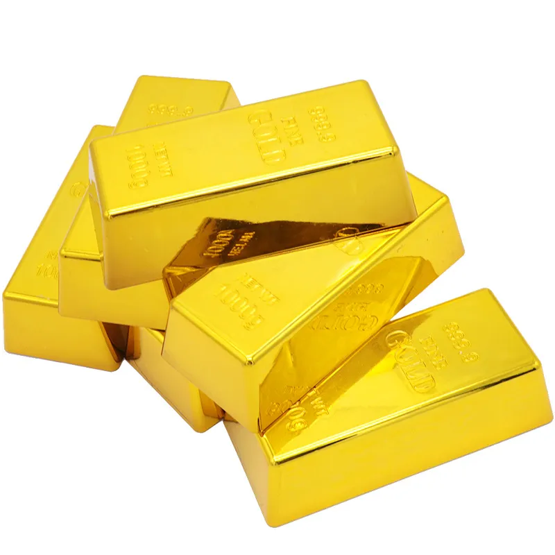 Guldtackor Dörrpropp Fake Gold Bar Paperweight Gold Dörrstopp Dörrkil för hemmakontorsdekoration Storlek 6,7 x 3 x 2 tum ihålig