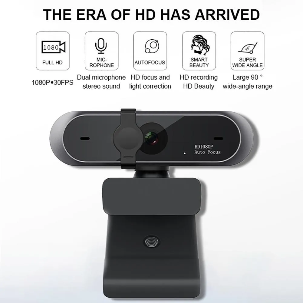 1080P HD Mini Computer With Dual Microphones Webcam Anti-peeping Rotatable Adjustable Camera For Live Broadcast Video Conference