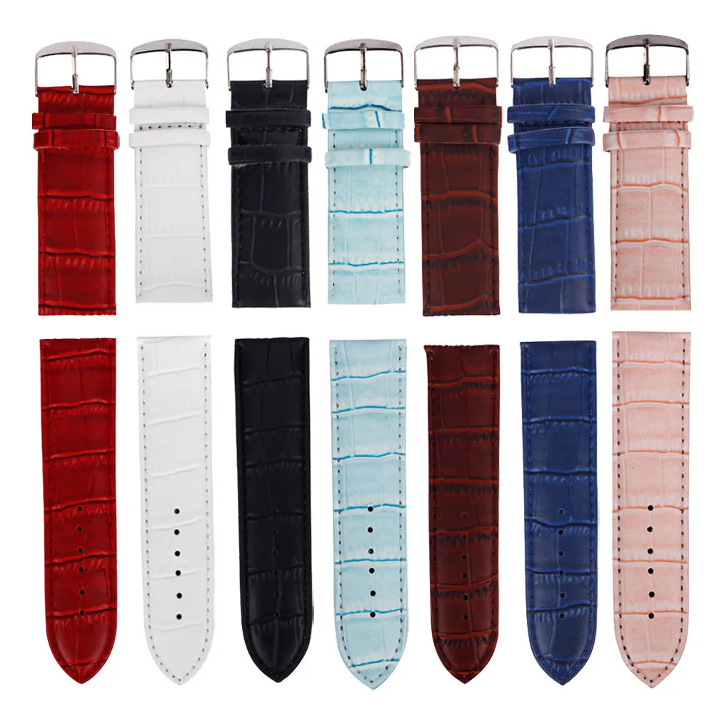 12mm 14mm 16mm 18mm 20mm 22mm 24mm 26mm High Quality Sweatband Bracelet Leather Strap Buckle Relogio Replace Wrist Watches Band