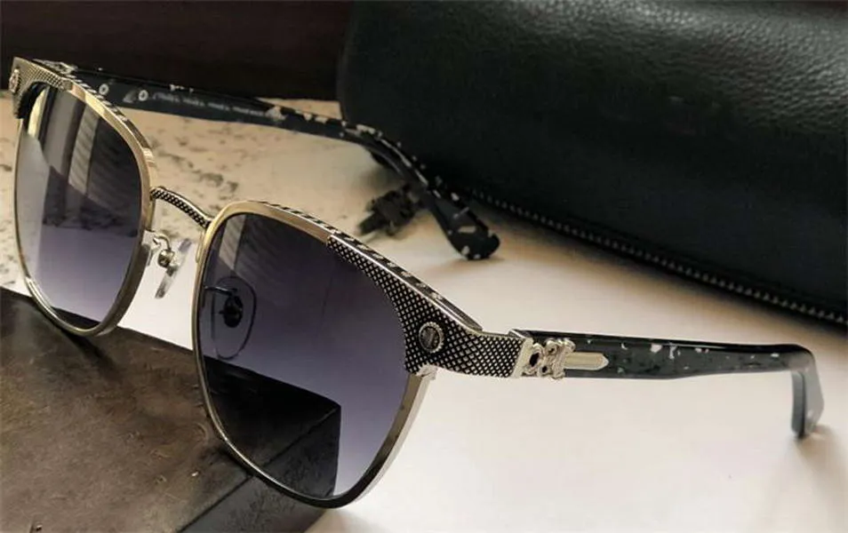 Square Sunglasses Metal Gunmetal Grey Gradient Lens Sun Glasses Men Retro Punk style Sunglasses with box271k