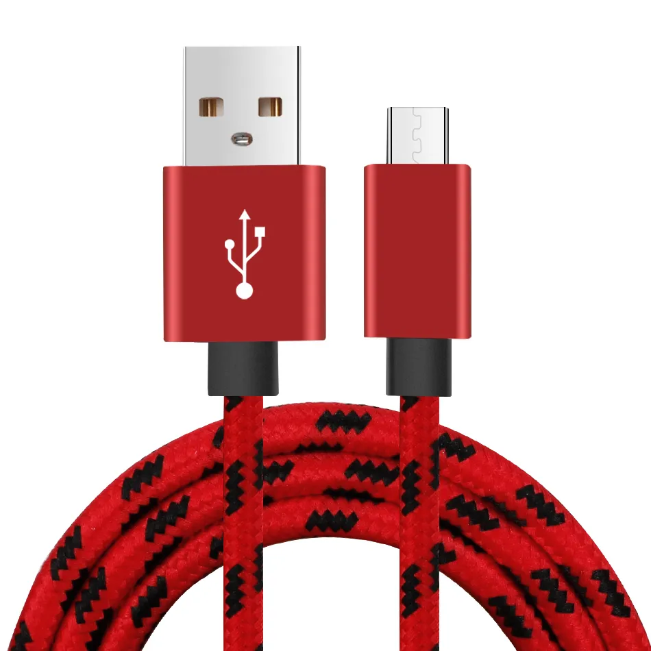 Hög hastighet USB C Kabeltyp C Laddningssladd Metallhus 2A Datasynkronisering av flätad data Fast Charger Cable Micro USB 8 för mobiltelefoner