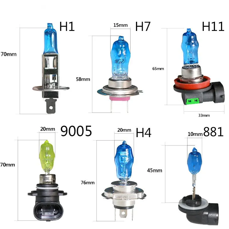 2 stks 100W H1 H7 H4 H8 H11 9005 HB3 9006 HB4 H27 880 881 LED-bollen Halogeenmist Licht Koplamp DRL HOD XENON Halogeenlamp Lichtkoplamp