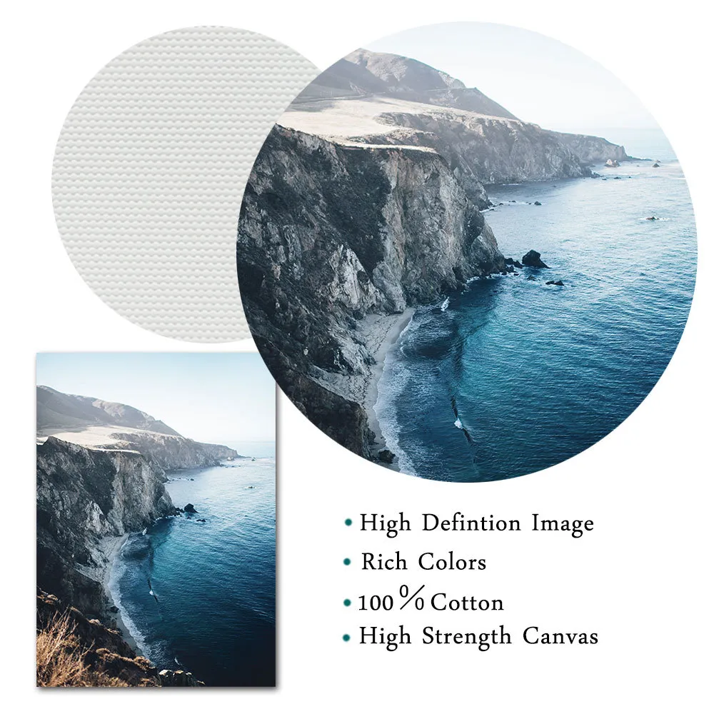 Mountain Sea Wall Painting Forest Canvas Prints Natural Scenery Art